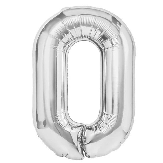 Balon Din Folie Metalizata, Figurina Cifra, Tema Aniversare 100 Cm, Ambalaj Individual, Pai Inclus, Umflare Cu Aer Sau Heliu, Cifra 0 - vivimall.ro