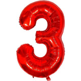 Balon Din Folie Metalizata, Figurina Cifra, Tema Aniversare 100 Cm, Ambalaj Individual, Pai Inclus, Umflare Cu Aer Sau Heliu, Cifra 3