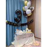 Balon Din Folie Metalizata Figurina Cifra, Tema Aniversare 40 Cm, Ambalaj Individual, Pai Inclus, Umflare Cu Aer Sau Heliu, Cifra 3 - vivimall.ro