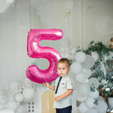 Balon Din Folie Metalizata Figurina Cifra, Tema Aniversare 40 Cm, Ambalaj Individual, Pai Inclus, Umflare Cu Aer Sau Heliu, Cifra 5 - vivimall.ro