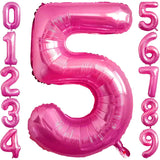 Balon Din Folie Metalizata Figurina Cifra, Tema Aniversare 40 Cm, Ambalaj Individual, Pai Inclus, Umflare Cu Aer Sau Heliu, Cifra 5 - vivimall.ro