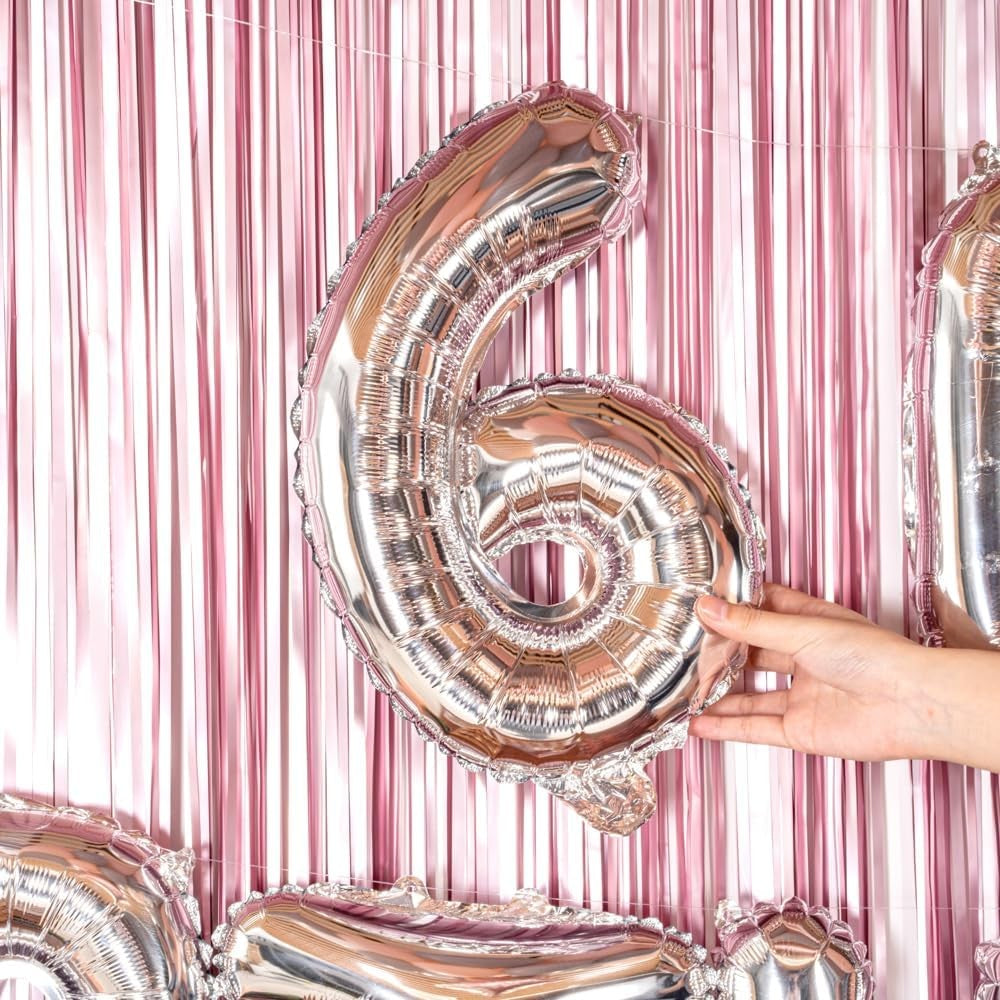 Balon Din Folie Metalizata Figurina Cifra, Tema Aniversare 40 Cm, Ambalaj Individual, Pai Inclus, Umflare Cu Aer Sau Heliu, Cifra 6