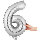 Balon Din Folie Metalizata Figurina Cifra, Tema Aniversare 40 Cm, Ambalaj Individual, Pai Inclus, Umflare Cu Aer Sau Heliu, Cifra 6