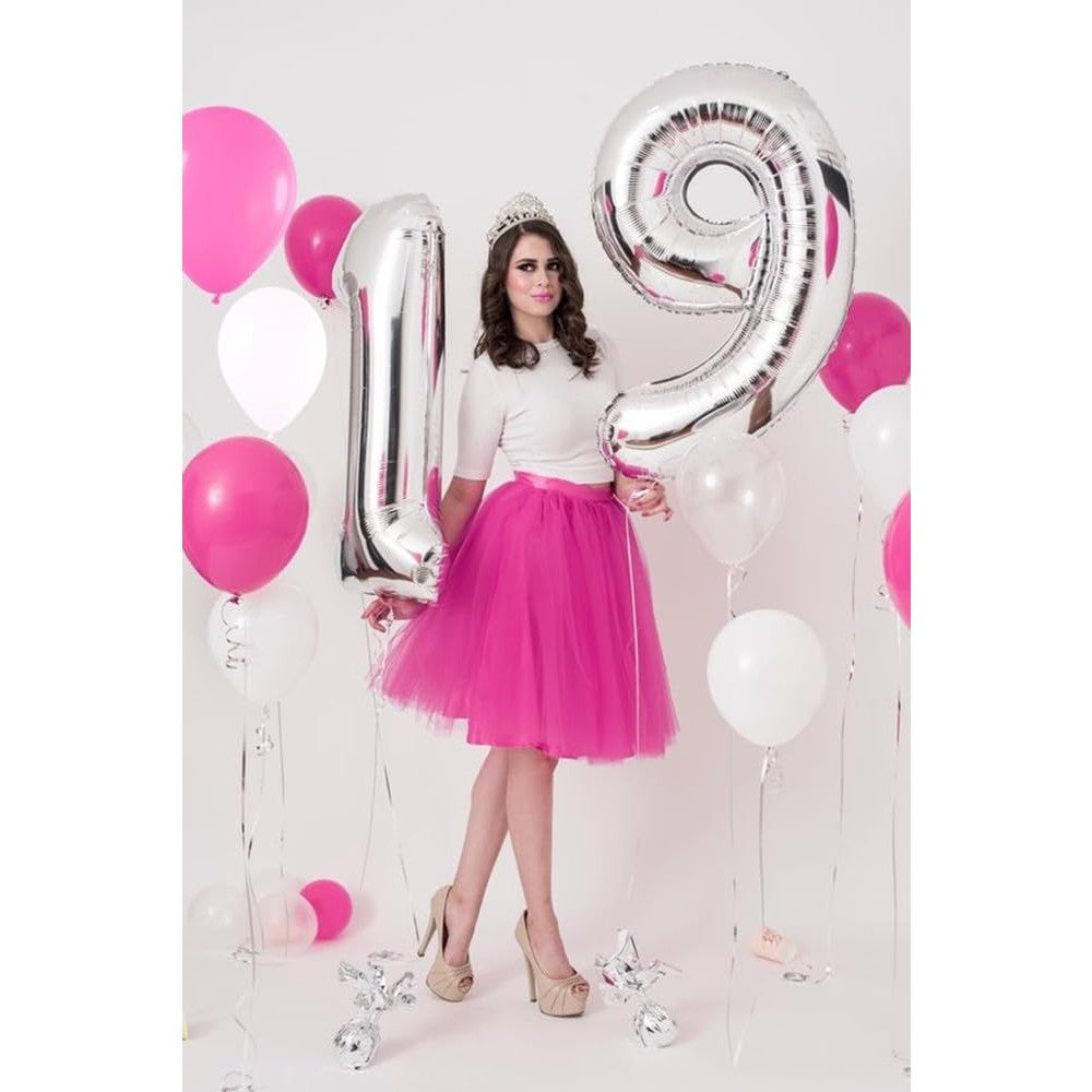 Balon Din Folie Metalizata Figurina Cifra, Tema Aniversare 40 Cm, Ambalaj Individual, Pai Inclus, Umflare Cu Aer Sau Heliu, Cifra 9 - vivimall.ro