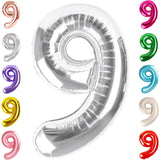 Balon Din Folie Metalizata Figurina Cifra, Tema Aniversare 40 Cm, Ambalaj Individual, Pai Inclus, Umflare Cu Aer Sau Heliu, Cifra 9