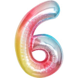 Balon Din Folie Metalizata Figurina Cifra, Tema Aniversare 40 Cm, Ambalaj Individual, Pai Inclus, Umflare Cu Aer Sau Heliu, Cifra 6