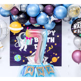 Balon Din Folie Metalizata Figurina Cifra, Tema Aniversare 40 Cm, Ambalaj Individual, Pai Inclus, Umflare Cu Aer Sau Heliu, Cifra 7