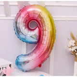 Balon Din Folie Metalizata Figurina Cifra, Tema Aniversare 40 Cm, Ambalaj Individual, Pai Inclus, Umflare Cu Aer Sau Heliu, Cifra 9