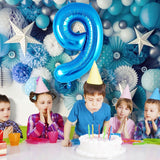 Balon Din Folie Metalizata Figurina Cifra, Tema Aniversare 40 Cm, Ambalaj Individual, Pai Inclus, Umflare Cu Aer Sau Heliu, Cifra 9