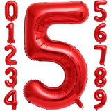 Balon Din Folie Metalizata Figurina Cifra, Tema Aniversare 40 Cm, Ambalaj Individual, Pai Inclus, Umflare Cu Aer Sau Heliu, Cifra 5 - vivimall.ro