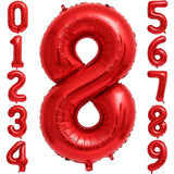 Balon Din Folie Metalizata Figurina Cifra, Tema Aniversare 40 Cm, Ambalaj Individual, Pai Inclus, Umflare Cu Aer Sau Heliu, Cifra 8 - vivimall.ro