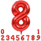 Balon Din Folie Metalizata Figurina Cifra, Tema Aniversare 40 Cm, Ambalaj Individual, Pai Inclus, Umflare Cu Aer Sau Heliu, Cifra 8 - vivimall.ro