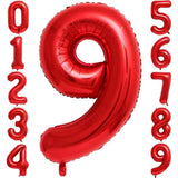 Balon Din Folie Metalizata Figurina Cifra, Tema Aniversare 40 Cm, Ambalaj Individual, Pai Inclus, Umflare Cu Aer Sau Heliu, Cifra 9 - vivimall.ro