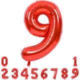 Balon Din Folie Metalizata Figurina Cifra, Tema Aniversare 40 Cm, Ambalaj Individual, Pai Inclus, Umflare Cu Aer Sau Heliu, Cifra 9 - vivimall.ro