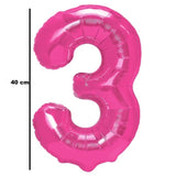 Balon Din Folie Metalizata Figurina Cifra, Tema Aniversare 40 Cm, Ambalaj Individual, Pai Inclus, Umflare Cu Aer Sau Heliu, Cifra 3 - vivimall.ro