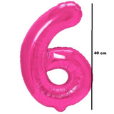 Balon Din Folie Metalizata Figurina Cifra, Tema Aniversare 40 Cm, Ambalaj Individual, Pai Inclus, Umflare Cu Aer Sau Heliu, Cifra 6 - vivimall.ro