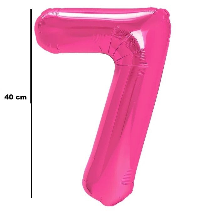 Balon Din Folie Metalizata Figurina Cifra, Tema Aniversare 40 Cm, Ambalaj Individual, Pai Inclus, Umflare Cu Aer Sau Heliu, Cifra 7 - vivimall.ro