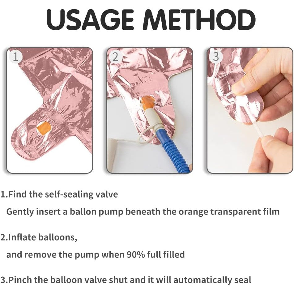 Balon din Folie Metalizata Vivimall, Figurina Cifra, Tema Aniversare 40 cm, Ambalaj Individual, Pai inclus, Umflare cu Aer sau Heliu, Rose Gold, Cifra 2 - vivimall.ro