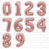 Balon Din Folie Metalizata Figurina Cifra, Tema Aniversare 40 Cm, Ambalaj Individual, Pai Inclus, Umflare Cu Aer Sau Heliu, Rose Gold, Cifra 9 - vivimall.ro