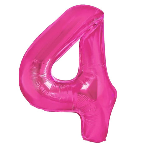 Balon Din Folie Metalizata, Figurina Cifra, Tema Aniversare 40 Cm, Ambalaj Individual, Pai Inclus, Umflare Cu Aer Sau Heliu, Cifra 4 - vivimall.ro