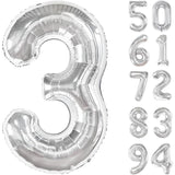 Balon Din Folie Metalizata Figurina Cifra, Tema Aniversare 40 Cm, Ambalaj Individual, Pai Inclus, Umflare Cu Aer Sau Heliu, Cifra 3
