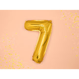 Balon Din Folie Metalizata Figurina Cifra, Tema Aniversare 40 Cm, Ambalaj Individual, Pai Inclus, Umflare Cu Aer Sau Heliu, Cifra 7 - vivimall.ro