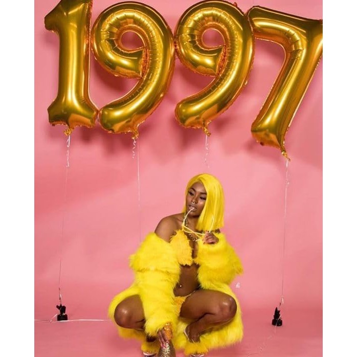 Balon Din Folie Metalizata Figurina Cifra, Tema Aniversare 40 Cm, Ambalaj Individual, Pai Inclus, Umflare Cu Aer Sau Heliu, Cifra 7 - vivimall.ro