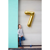 Balon Din Folie Metalizata Figurina Cifra, Tema Aniversare 40 Cm, Ambalaj Individual, Pai Inclus, Umflare Cu Aer Sau Heliu, Cifra 7 - vivimall.ro