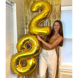 Balon Din Folie Metalizata Figurina Cifra, Tema Aniversare 40 Cm, Ambalaj Individual, Pai Inclus, Umflare Cu Aer Sau Heliu, Cifra 8 - vivimall.ro