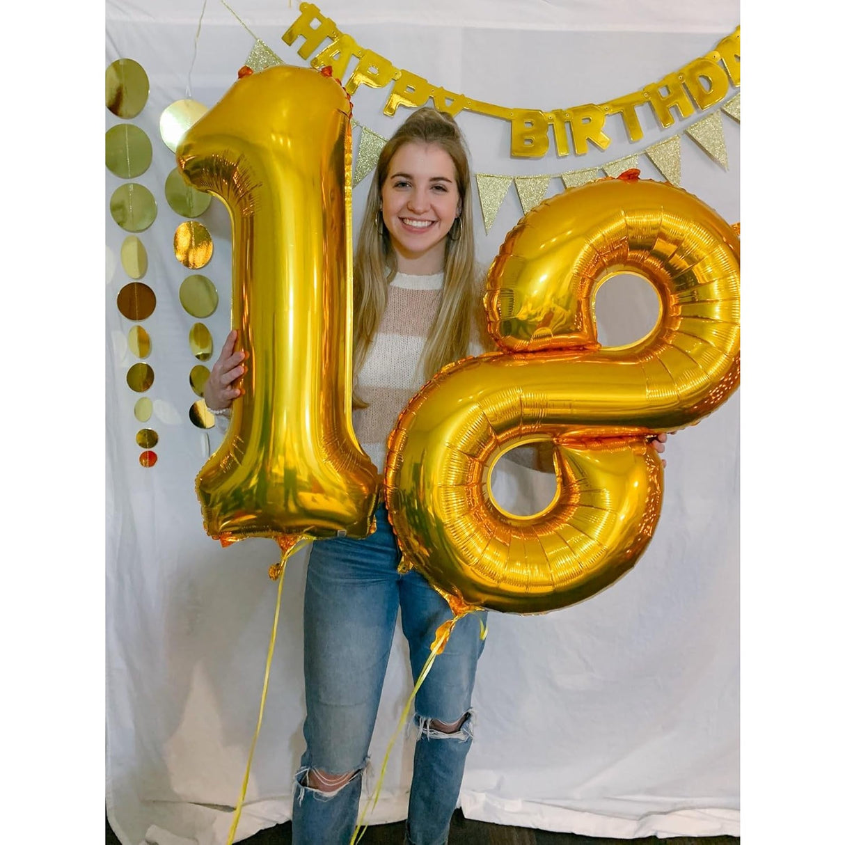 Balon Din Folie Metalizata Figurina Cifra, Tema Aniversare 40 Cm, Ambalaj Individual, Pai Inclus, Umflare Cu Aer Sau Heliu, Cifra 8 - vivimall.ro