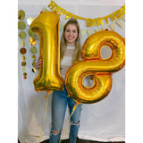 Balon Din Folie Metalizata Figurina Cifra, Tema Aniversare 40 Cm, Ambalaj Individual, Pai Inclus, Umflare Cu Aer Sau Heliu, Cifra 8 - vivimall.ro