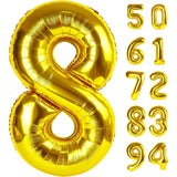 Balon Din Folie Metalizata Figurina Cifra, Tema Aniversare 40 Cm, Ambalaj Individual, Pai Inclus, Umflare Cu Aer Sau Heliu, Cifra 8 - vivimall.ro