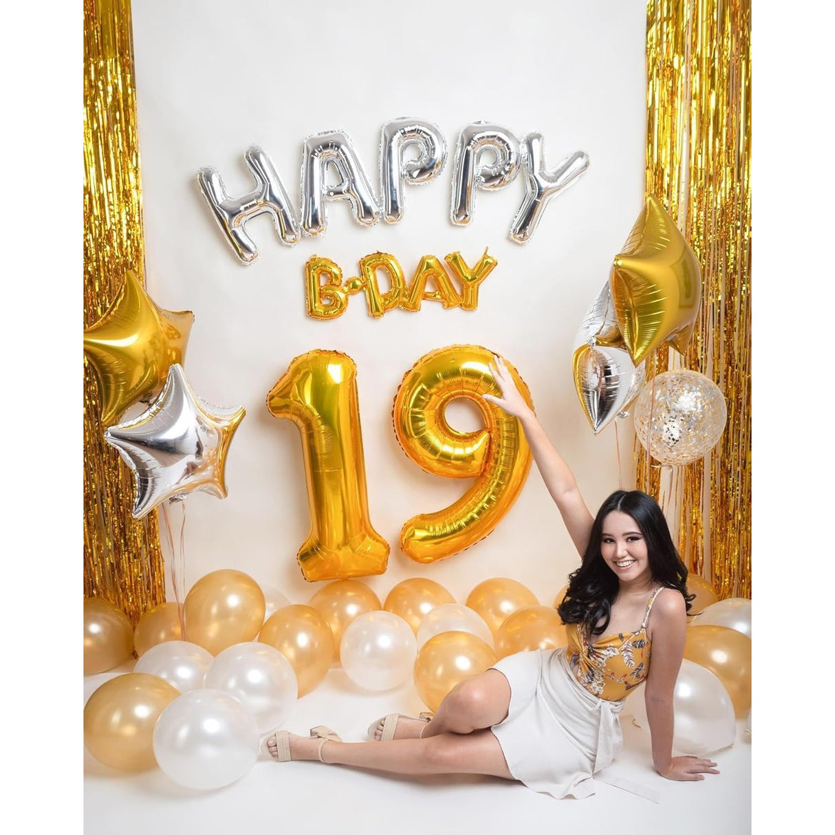 Balon Din Folie Metalizata Figurina Cifra, Tema Aniversare 40 Cm, Ambalaj Individual, Pai Inclus, Umflare Cu Aer Sau Heliu, Cifra 9 - vivimall.ro
