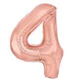 Balon Din Folie Metalizata Figurina Cifra, Tema Aniversare 80 Cm, Ambalaj Individual, Pai Inclus, Umflare Cu Aer Sau Heliu, Rose, Cifra 4 - vivimall.ro