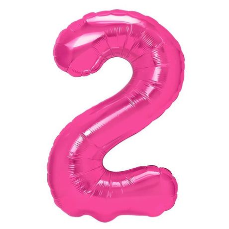 Balon Din Folie Metalizata, Figurina Cifra, Tema Aniversare 80 Cm, Ambalaj Individual, Pai Inclus, Umflare Cu Aer Sau Heliu, Cifra 2