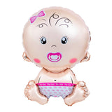 Balon din Folie Metalizata, Vivimall, Figurina Fetita, Tema Botez, 73x48 cm,  Ambalaj Individual, Pai Inclus, Umflare cu Aer sau Heliu, Roz - vivimall.ro