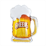 Balon din Folie Metalizata, Vivimall, Figurina Halba de Bere, Model Cheers, Tematica Petrecere, 58x73 cm, Ambalaj Individual, Pai Inclus, Umflare cu Aer sau Heliu, Galben