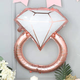 Balon Din Folie Metalizata, Figurina Inel De Logodna, Tema Nunta, 60 Cm, Ambalaj Individual, Pai Inclus, Umflare Cu Aer Sau Heliu - vivimall.ro