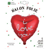 Balon Din Folie Metalizata, Figurina Inima, Tema Ziua Indragostitilor, 45 Cm, Ambalaj Individual, Pai Inclus, Umflare Cu Aer Sau Heliu - vivimall.ro