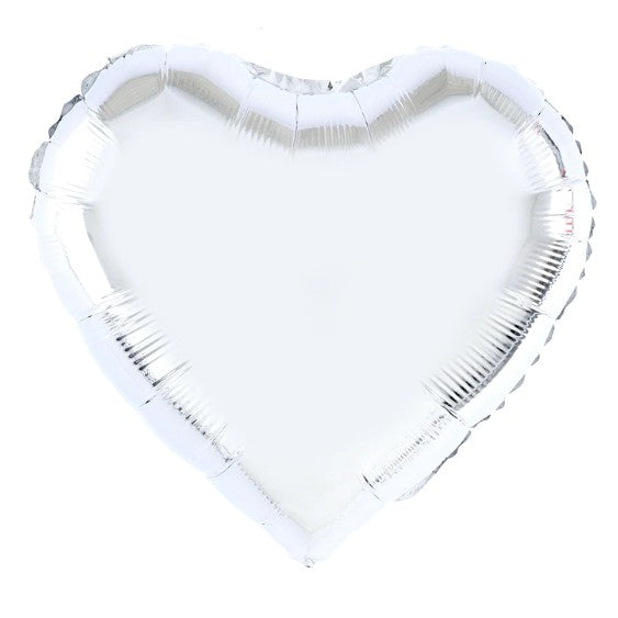 Balon Din Folie Metalizata, Figurina Inimioara, Model Simplu, Tematica Iubire, 40 Cm, Ambalaj Individual, Pai Inclus, Umflare Cu Aer Sau Heliu,