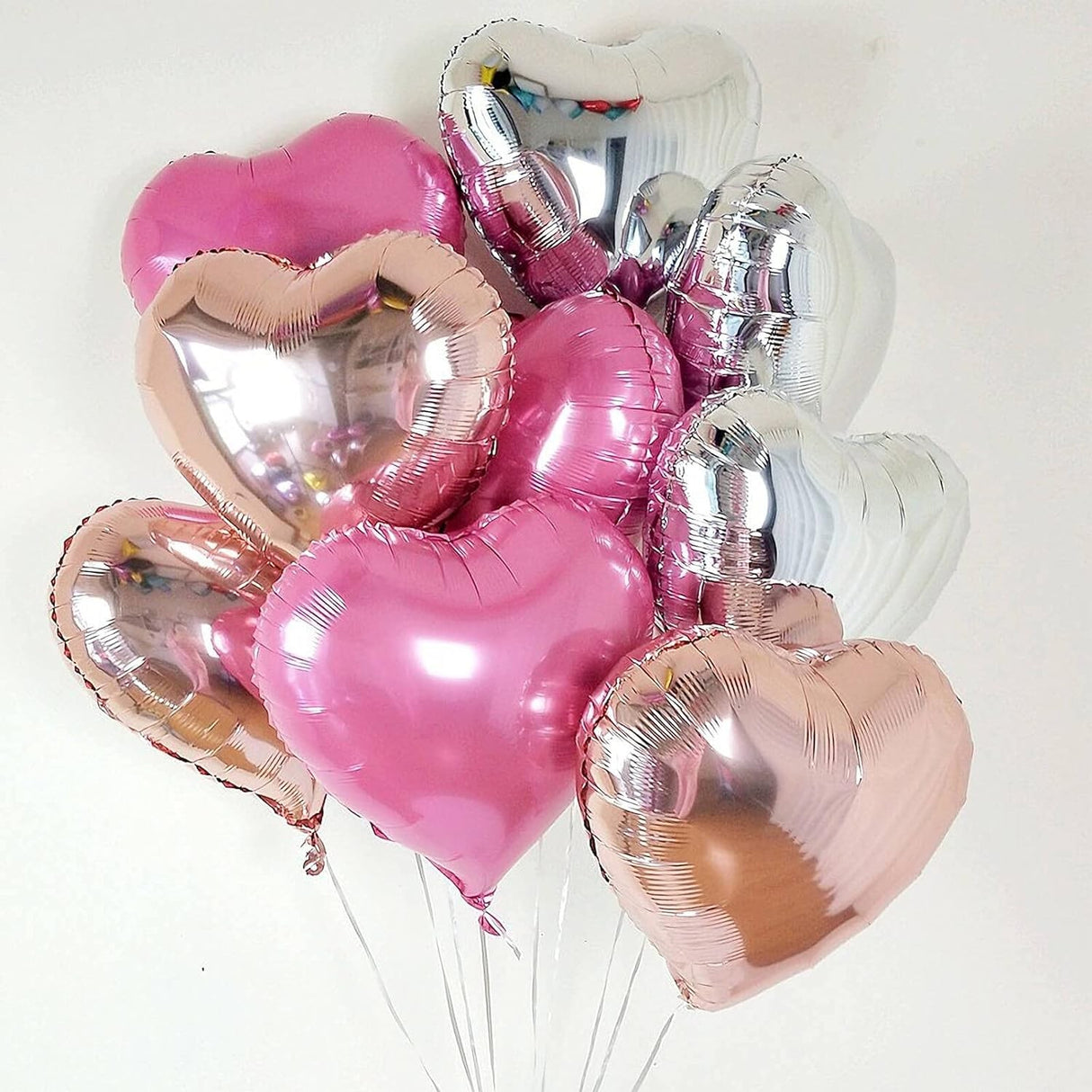 Balon Din Folie Metalizata, Figurina Inimioara, Model Simplu, Tematica Iubire, 40 Cm, Ambalaj Individual, Pai Inclus, Umflare Cu Aer Sau Heliu,