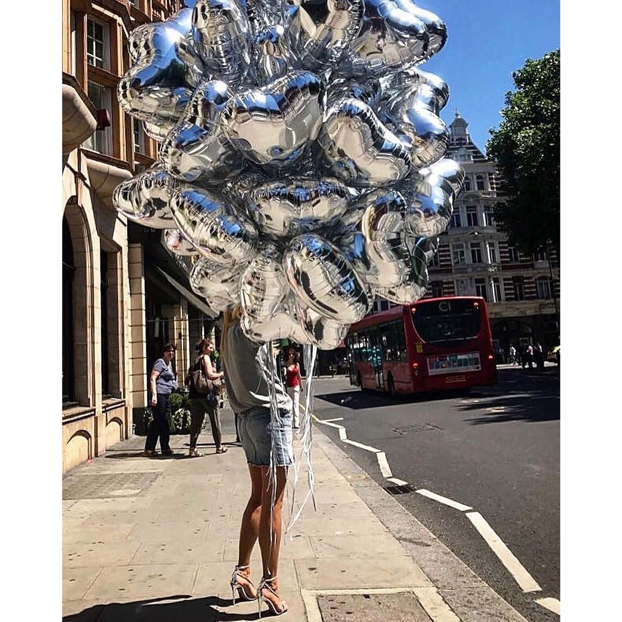 Balon Din Folie Metalizata, Figurina Inimioara, Model Simplu, Tematica Iubire, 40 Cm, Ambalaj Individual, Pai Inclus, Umflare Cu Aer Sau Heliu,
