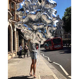 Balon Din Folie Metalizata, Figurina Inimioara, Model Simplu, Tematica Iubire, 40 Cm, Ambalaj Individual, Pai Inclus, Umflare Cu Aer Sau Heliu,
