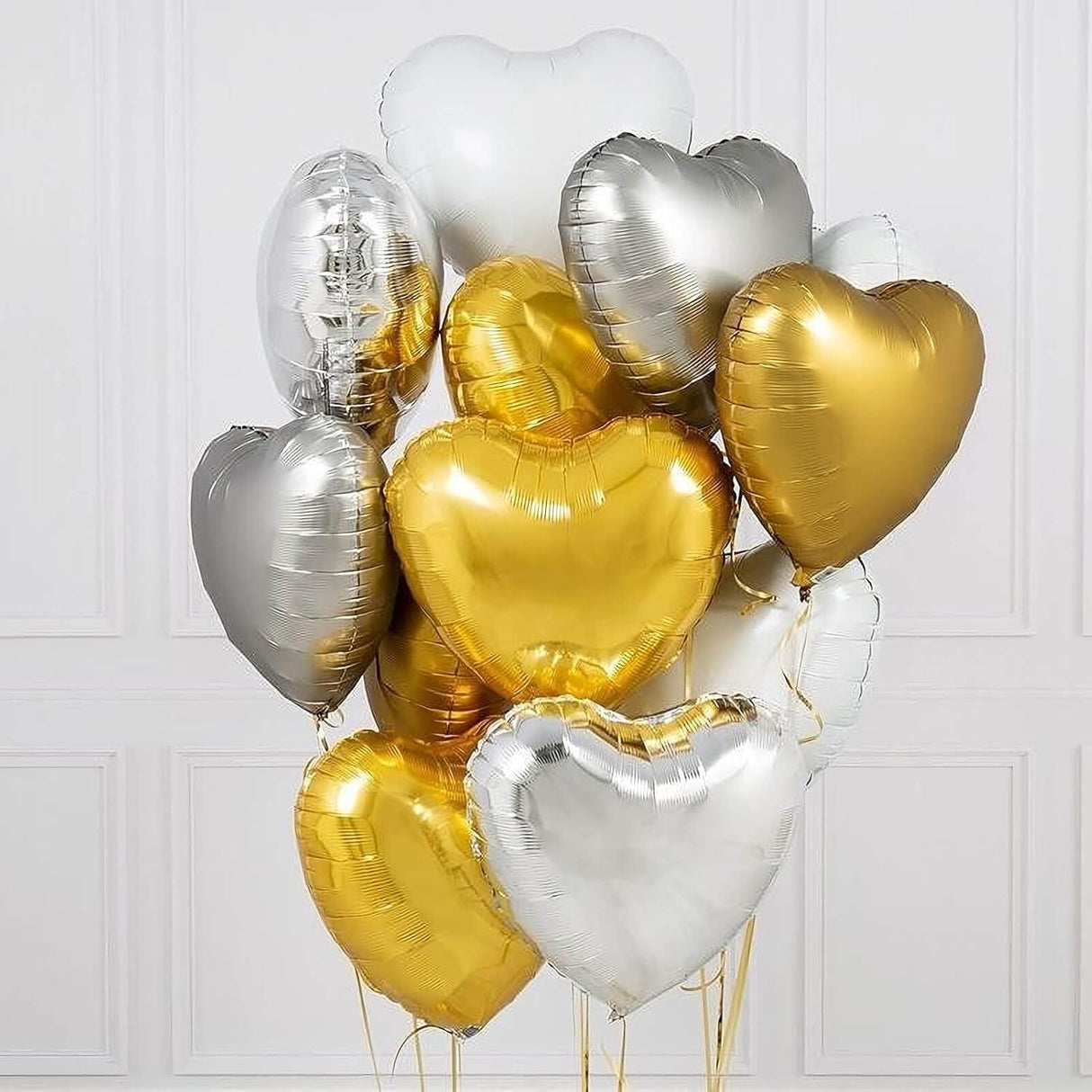 Balon Din Folie Metalizata, Figurina Inimioara, Model Simplu, Tematica Iubire, 40 Cm, Ambalaj Individual, Pai Inclus, Umflare Cu Aer Sau Heliu,