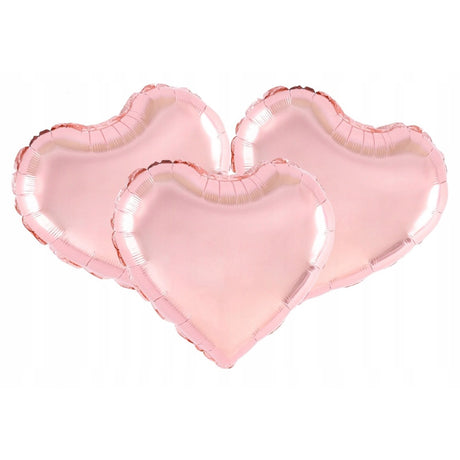 Balon Din Folie Metalizata, Figurina Inimioara, Tematica Iubire, 40 Cm, Ambalaj Individual, Pai Inclus, Umflare Cu Aer Sau Heliu, Rose - vivimall.ro