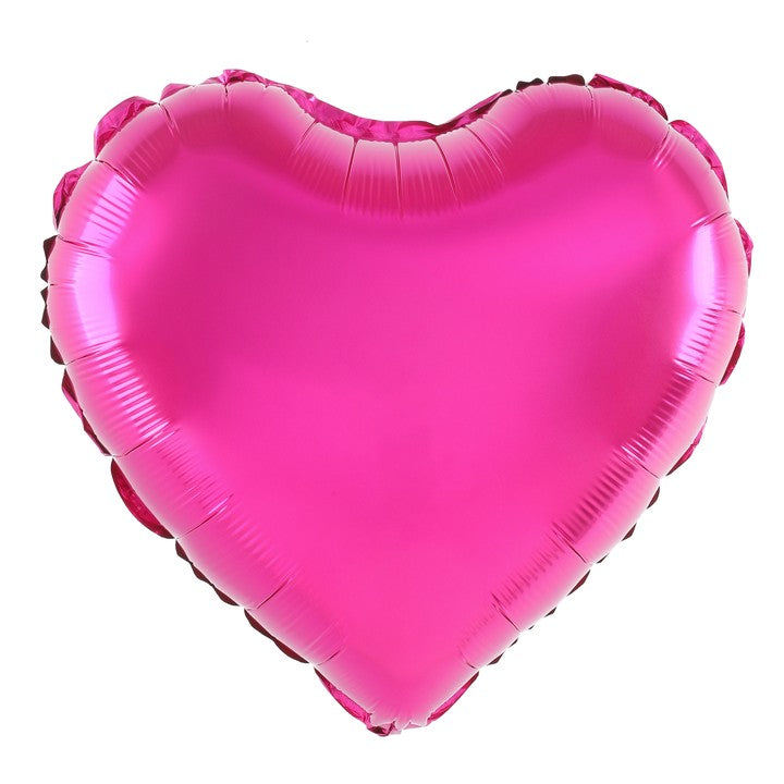 Balon Din Folie Metalizata, Figurina Inimioara, Model Simplu, Tematica Iubire, 40 Cm, Ambalaj Individual, Pai Inclus, Umflare Cu Aer Sau Heliu,