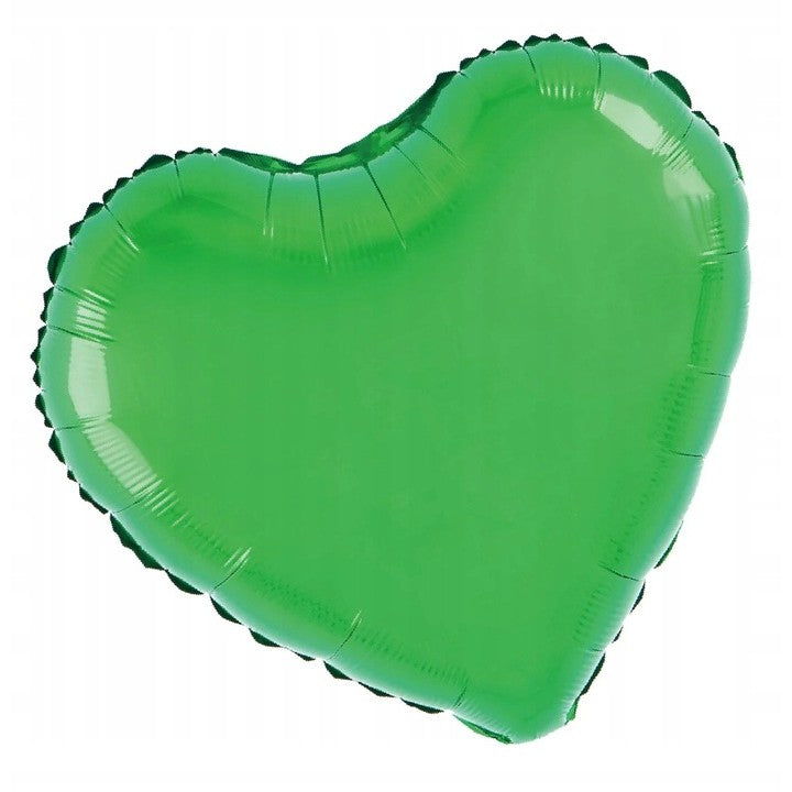 Balon din Folie Metalizata, Vivimall, Figurina Inimioara, Model Simplu, Tematica Iubire, 40 cm, Ambalaj Individual, Pai Inclus, Umflare cu Aer sau Heliu, Verde