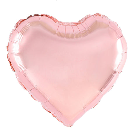 Balon Din Folie Metalizata, Figurina Inimioara, Tematica Iubire, 40 Cm, Ambalaj Individual, Pai Inclus, Umflare Cu Aer Sau Heliu, Rose - vivimall.ro