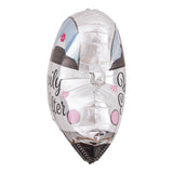 Balon din Folie Metalizata, Vivimall, Figurina Masina, Model Nunta Happily Ever After, Tema Nunta, 60 x 63 cm, Ambalaj Individual, Pai Inclus, Umflare cu Aer sau Heliu, Alb - vivimall.ro