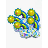 Balon din Folie Metalizata, Vivimall, Figurina Soare si Nor, Tema Botez, 60x53 cm, Ambalaj Individual, Pai Inclus, Umflare cu Aer sau Heliu, Albastru - vivimall.ro